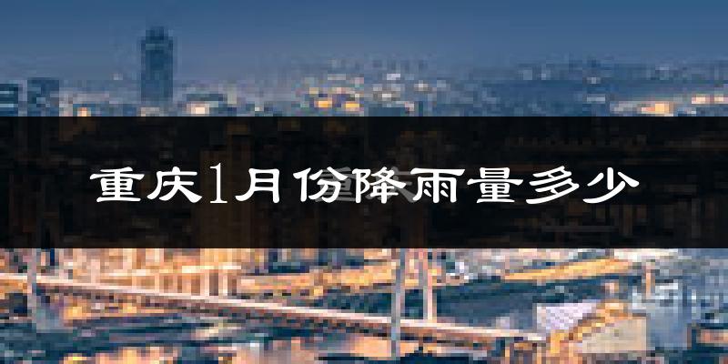 重庆1月份降雨量多少?重庆一月下雨多吗?