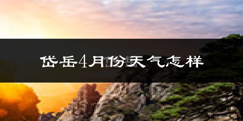 岱岳4月份天气怎样?岱岳四月冷不冷?