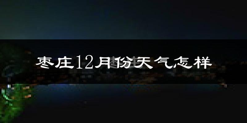 枣庄12月份天气怎样?枣庄十二月冷不冷?