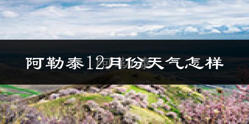 阿勒泰12月份天气怎样?阿勒泰十二月冷吗?