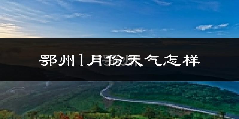 鄂州市1月份天气如何?很冷吗?