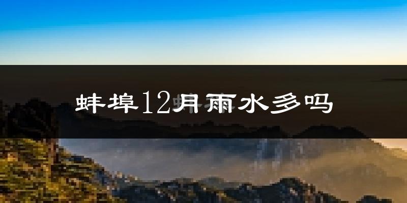 蚌埠12月雨水多吗?