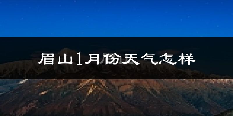 眉山市1月份天气如何?很冷吗?